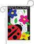 Ladybug Flag Home Decor Welcome Banner Applique Decorative Stitched Flower Tapestry Wall American Embroidered Sew Stitching Spring Floral Gifts Pa...