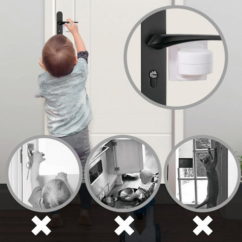 Child Proof Door Lever Locks (6 Pack) Baby Proofing Door Handle Locks with Adhesives, No Drilling Child Safety Door Locks for Protecting Kids and ...