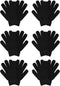 6 Pairs Winter Magic Gloves for Men Women Cold Weather Thermal Warm Stretchy Gloves Black Knit Gloves for Running Driving Hiking...