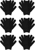 6 Pairs Winter Magic Gloves for Men Women Cold Weather Thermal Warm Stretchy Gloves Black Knit Gloves for Running Driving Hiking...