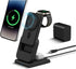 DDUAN 3 in 1 Wireless Charging Station, Foldable Fast Charger Stand with 5000mAh Mag-Safe Portable Battery Bank for iPhone 15/14/13/12, for All Ap...
