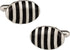 Black & Silver Oval Cufflinks with Presentation Gift Box...