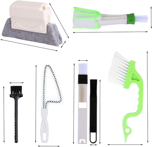 8 Pcs Hand-held Groove Gap Cleaning Tools,Door Window Track Cleaning Tools Groove Corner Crevice Cleaning Brushes for Sliding Door/Tile Lines/Shut...