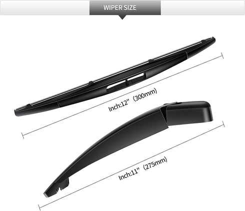Rear Wiper Blade Assembly, Back Windshield Wiper Blades Arm Accessories Replacement for Ford Escape 2008-2012, Rear Wiper Blade and Arm Set for 20...