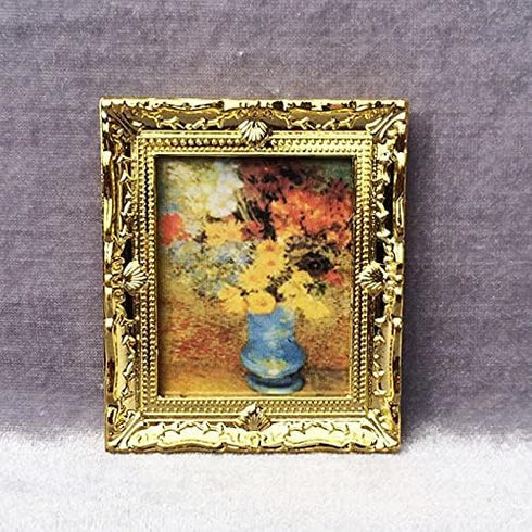 3Pcs 1:12 Mini Miniature Gold Frame Art Wall Picture Oil Painting Home Decor...