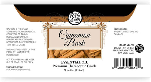 Oil of Youth Cinnamon Bark Essential Oil - Therapeutic Grade for Aromatherapy, Diffuser, Relaxation, Massage - Dropper - 4 fl oz - Cinnamon Bark E...