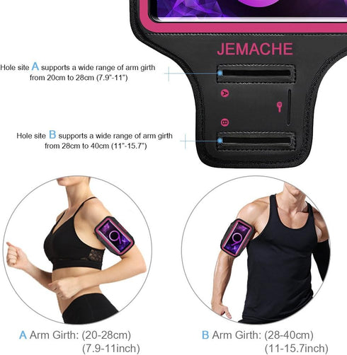 Galaxy S10 S9 S8 Armband, JEMACHE Gym Running Exercises Workouts Phone Arm Band for Samsung Galaxy S10/S9/S8/S7 Edge (Rosy)...