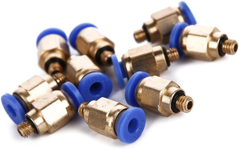Eowpower 10 Pcs PC4-M5 Pneumatic Air Straight Quick Fitting 4mm thread M5 One touch hose Connector...