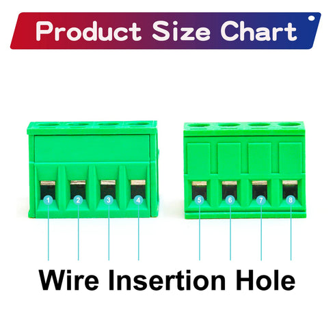 10 Set 5.08mm 4 Pin Male & Female Phoenix Type Connector No Soldering Green PCB Screw Terminal Block 4 Pole...