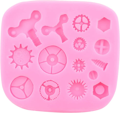 Hand Tools Silicone Molds Construction Tools Chocolate Fondant Molds Steampunk Gear Mold For Cake Decorating Cupcake Topper Sugar Gum Paste Candy ...