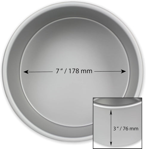 PME Professional Aluminum Baking Pan - Round 7 x 3in...