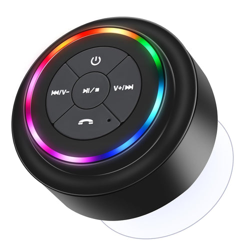 HAISSKY Bluetooth Shower Speakers, Portable Wireless Speaker with Suction Cup, IP67 Waterproof Speaker with LED Light, Pairs Easily to Phones, Tab...