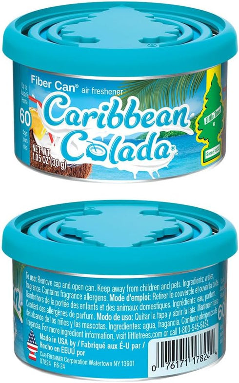 LITTLE TREES Car Air Freshener. Fiber Can Provides a Long-Lasting Scent for Auto or Home. Recycled Fiber. Caribbean Colada, 4 Air Fresheners...