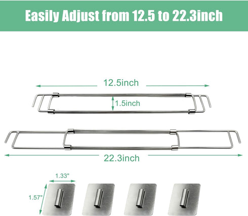 RV Refrigerator Bar Stainless Steel Adjustable Fridge Tension Rod Holds Food and Drinks in Place,Tension-Style 12.3-22.4" for Camper Refrigerator,...