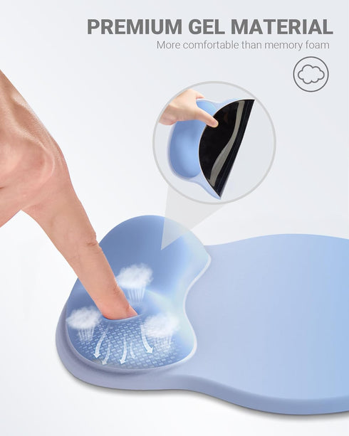 Ergonomic Mouse Pad Wrist Support, Comfortable Mouse Pad Wrist Rest, Relieve Wrist Pain Gel Mouse pad, Non-Slip Rubber Base Mousepad for Laptop, C...