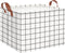 CLOCOR Rectangular Storage Basket,Collapsible Cute Pattern Storage Bin,Waterproof Coating Storage Box with Handles,Gift Baskets,Shelf Basket (whit...