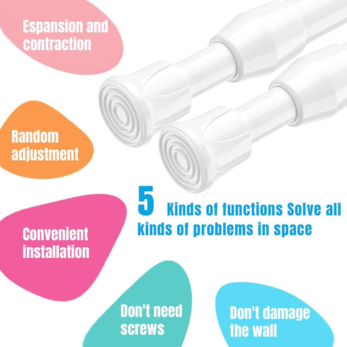AIZESI Spring Tension Curtain Rods Short Tension Rod (White,27" to 37"-4Pcs)...