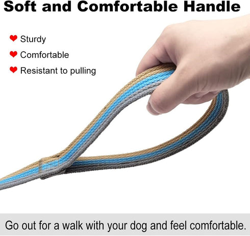 10FT / 15FT / 20FT Anti-Choke Slip Lead Dog Leash, 1” Wide Soft Thick Long Training Leash for Strong Small Medium Large Dogs (blue-20ft)...