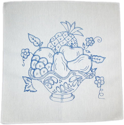 Servilletas para Bordar a Mano Mexicanas Con Dibujo | Mexican Napkins with Drawing for Hand Embroidered (Fruit Bowl)......