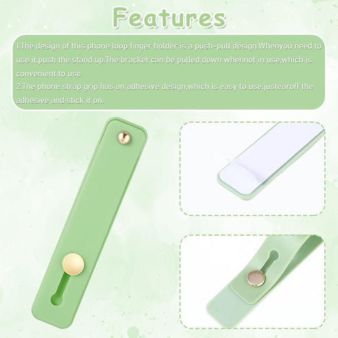 8 Pieces Phone Strap Grip, Telescopic Phone Finger Strap Holder for Hand, Portable Cell Phone Kickstand Universal Finger Loop for Smartphones (8 C...