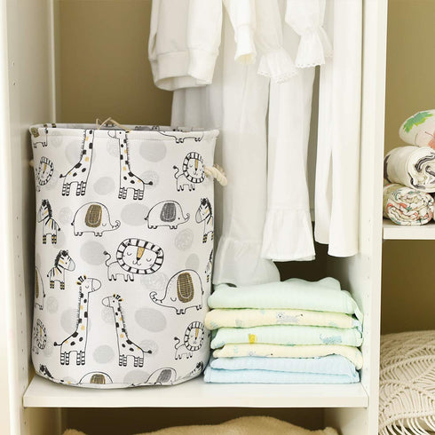 INough Baby Hamper Kids Laundry Basket Nursery Hamper Stuff animal Organizer,Toy Baskets Corner Stuffed Animal Storage Basket Kids Storage Basket ...