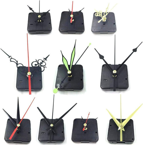 20Sets Black Quartz Clock Movements Mechanism Quartz Clock Motor with Hands Silent Sweep Wall Clock Cross Stitch Battery Operated Wall Clock Movem...