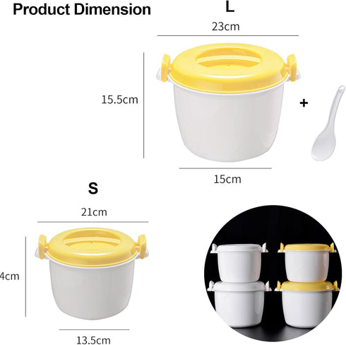 Microwave Rice Cooker, Food Grade Portable Microwave Steamer for Rice, Microwave Steamer for Vegetables, Microwave Cookware (L)...