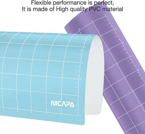 Nicapa Replacement Cutting Mat for Silhouette(12x12 inch 3pack-Standardgrip?Lightgrip?Stronggrip) Adhesive&Sticky Non-Slip Flexible Square Gridded...