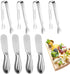 Butter Spreader Knife Set 8 PCS Stainless Steel Cheese Butter Spreader Knives and Mini Serving Tongs for Cheese Cold Butter Jam Appetizers Pastry ...