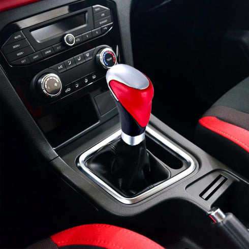 Arenbel Leather Gear Shifter Lever Speed Knobs Car Shift Stick Grip Handle Fit Most Auto Manual Transmissions, Red Black...