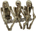Ebros Gift Whimsical Gothic See No Evil Hear No Evil Speak No Evil Skeletons Shelf Sitter Figurines 3.75" Tall Ossuary Macabre Decor Accent...