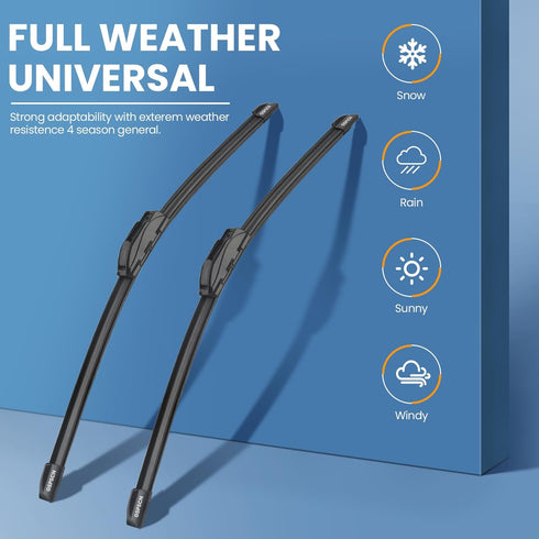 GSPSCN OEM QUALITY 24''+24'' Premium Original Replacement Windshield Wiper Blades,Quiet and Durable Stable High Performance All-Season Auto Wiper ...