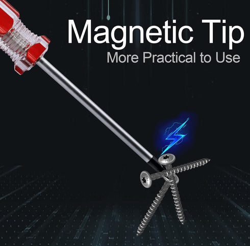 Luomorgo 1 Pc T10 Torx Screwdriver, T10 x 75mm Magnetic Tip Screwdriver with Insulated PVC Handle, Security Torx Screwdriver for Repairing Device,...