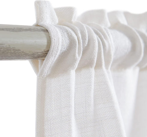 jinchan Linen Valance for Kitchen Living Room Rod Pocket Small Window Curtain Flax Linen Textured Valance Curtain Farmhouse Country Rustic Window ...