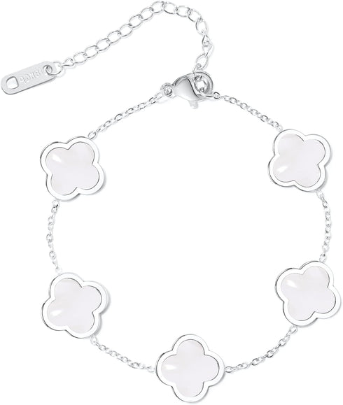 Trendy Link Bracelets for Women 18K Gold Plated Clover Adjustable Lucky Bracelet Mother's Day Gift...