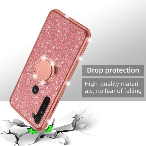 for Moto G Stylus Case (2020) Cute Girls Women Glitter Luxury TPU Slim Silicone Phone Case with Ring Stand Kickstand Case for Motorola G Stylus 20...
