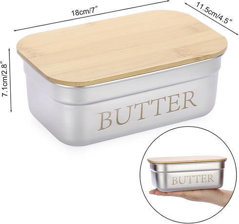 Butter Dish with Lid for Countertop, Stainless Steel Butter Holder Container with Silicone Sealing, Butter Keeper for Kitchen, Holds 1 Stick West ...