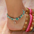 Yokawe Boho Layered Beaded Anklet Bracelets Silver Shell Turtle Anklet Chain Starfish Summer Beach Barefoot Sandals Foot Jewelry for Women and Tee...