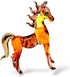Tiny 2½" Long Brown Gold Standing Horse Figurine - Miniature Hand Blown Painted Glass Horses Stallion Mare Foal Pony Animals Crystal Decorative Co...