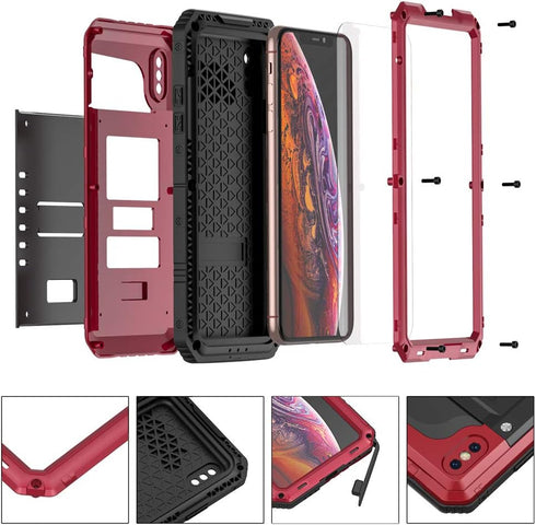 seacosmo for iPhone Xs Max Waterproof Case, Military Grade 360 Full Body Protective Rugged Heavy Duty Case Shockproof Drop Resistant Defender for ...