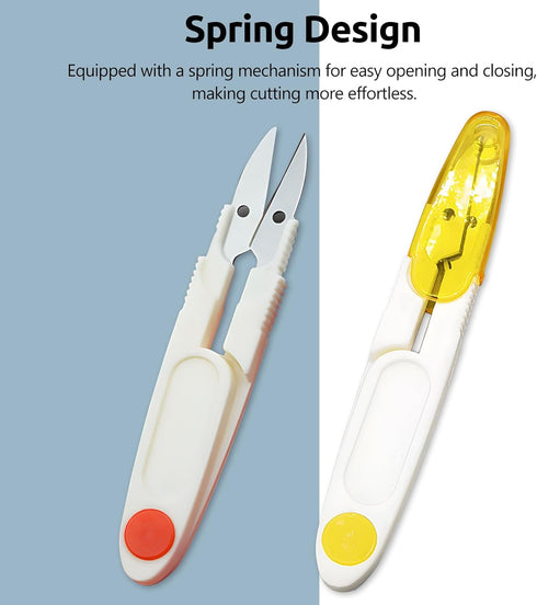 4PCS Compact 4 Inch U Shaped Portable Scissors with Protective Safety Cover for Yarn, Cross-Stitch, Thread, Sewing - Ideal for Craft, DIY, Stitch ...