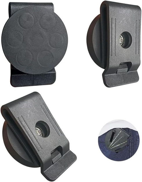 3 PCS Belt Magnetic Clips Heavy Duty Magnetic Tool Holder Black Magnet Belt Organizer for Screws Nails Screwdrivers Wrench Metal Accessories (Medi...
