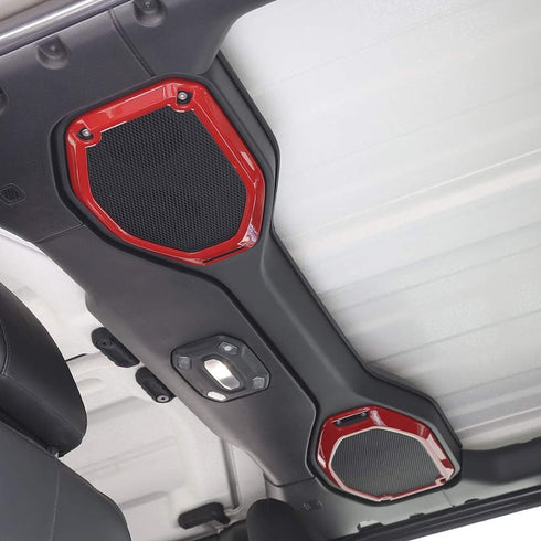 Voodonala for Jeep JL JLU Top Speaker Audio Surround Trim for 2018-2023, Red Interior Accessories(2pcs/Set,Not Fit 2024)...