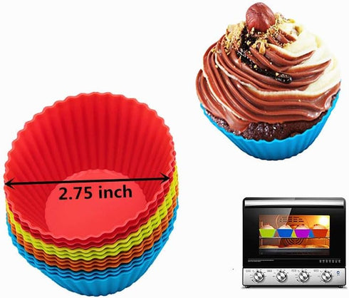 24 Pack - Silicone Baking Muffin Cup Cupcake Liners Molds Set...