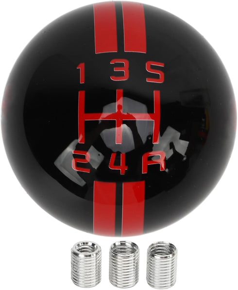 Akozon 5 Speed Gear Shift Knob for Manual Replacement Shifter Lever Stick Head Knob for from 1967 to 2018 (Black Red)...