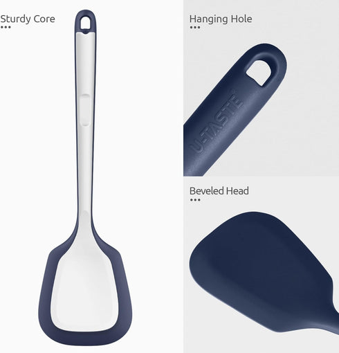 600? Heat Resistant Silicone Turner: U-Taste 13.6in Solid Kitchen Spatula Flipper, BPA Free Flexible & Thin Seamless Cooking Utensil for Flipping ...