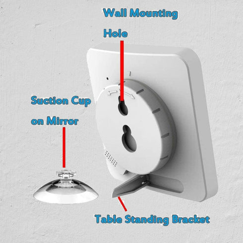 Waterproof Hanging Wall Clock Shower Timer, Large Digital Bathroom Alarm Clock for Kids, Big Visual Kitchen Cooking Countdown Timer, Bath Temperat...