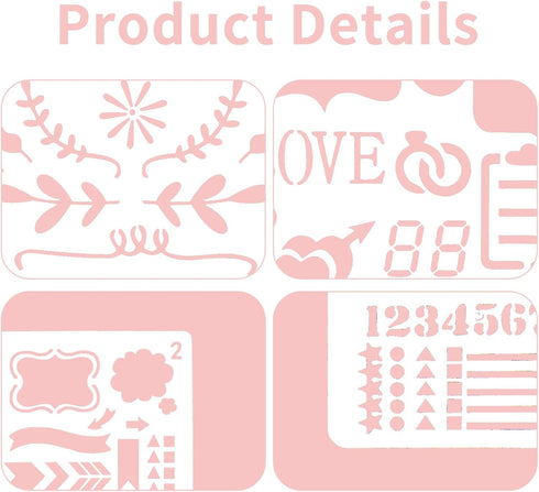 38 Pcs Journal Stencils Planner Stencils for Painting DIY Season Drawing Templates for Notebook Diary Scrapbook Journal 5.1" X 7.9"...