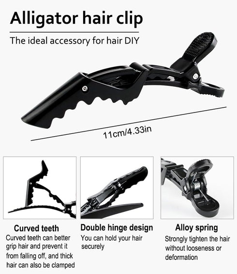AKOAK 6 PCS Professional Anti slip Crocodile Clip - Large Styling Hair Clip for Women's Thick Hair, Dyeing or Hair Care Partition Positioning Clip...