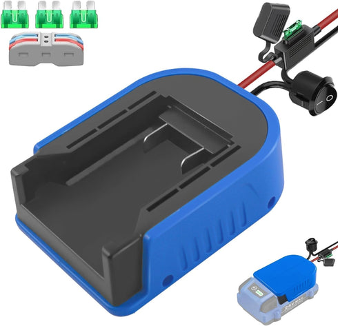 EID 2 Pack for Power Wheel Battery Adapter Fit for Kobalt 24V Battery with Wire Connector, 14 Gauge Wire, 30Amp Fuse and Switch Button, DIY Use fo...